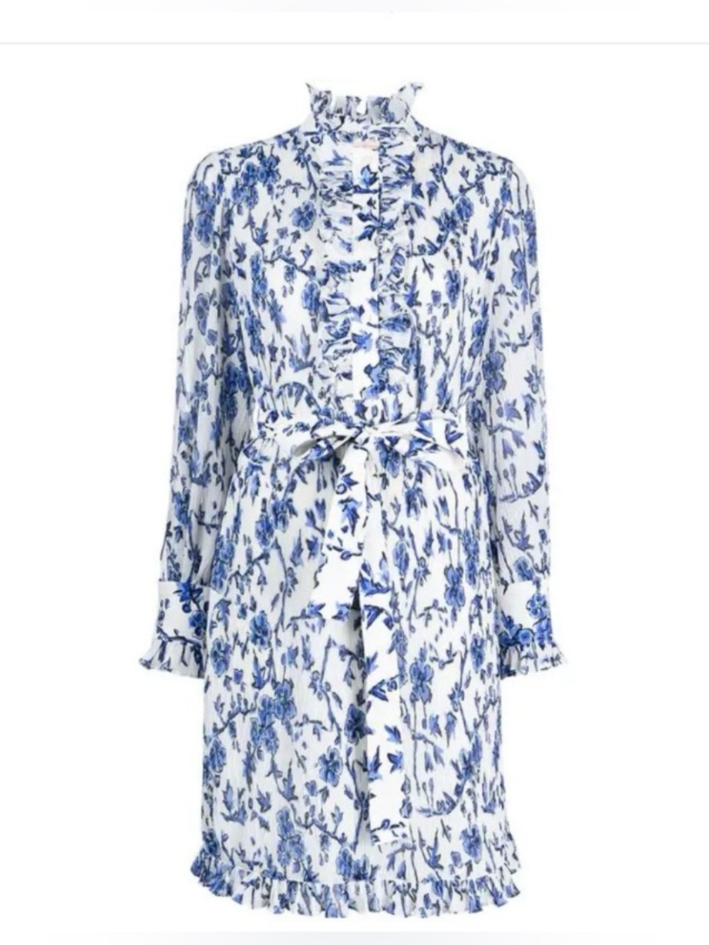 Tory Burch Deneuve Francesca Dimitri Print Dress Floral Mini Dress in Blue &